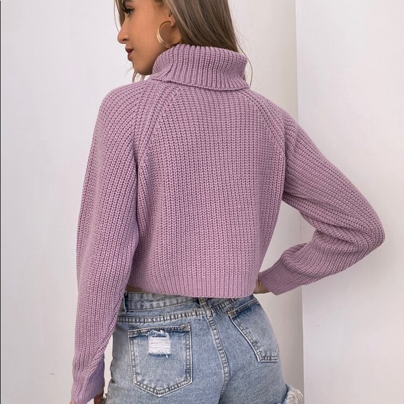 2 for $10‼️ Purple Crop Turtle Neck - Picture 2 of 4